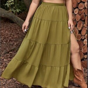 Olive Green Maxi Skirt
